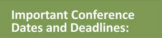 Important dates and Deadlines